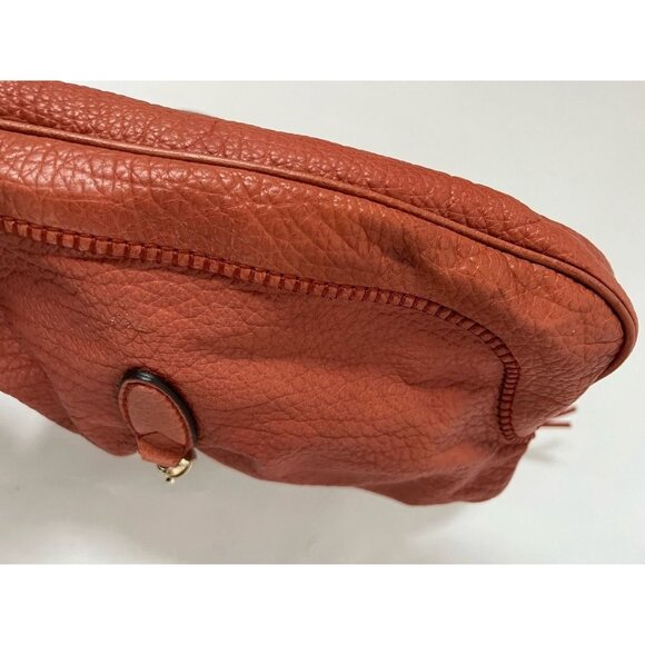 Gucci Womens Jackie Hobo Handbag Orange Calfskin Leather Piston Lock Tassel M - Picture 10 of 12